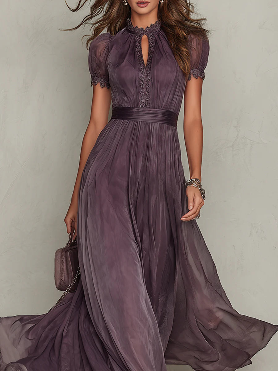 Madison | Elegant Purple Maxi Dress for Formal Wedding Guest Style