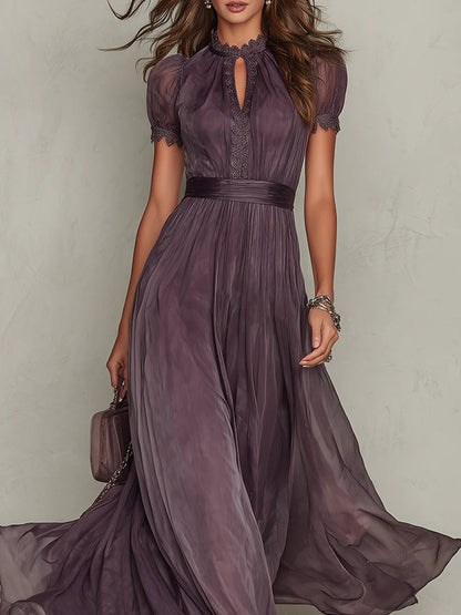 Madison | Elegant Purple Maxi Dress for Formal Wedding Guest Style