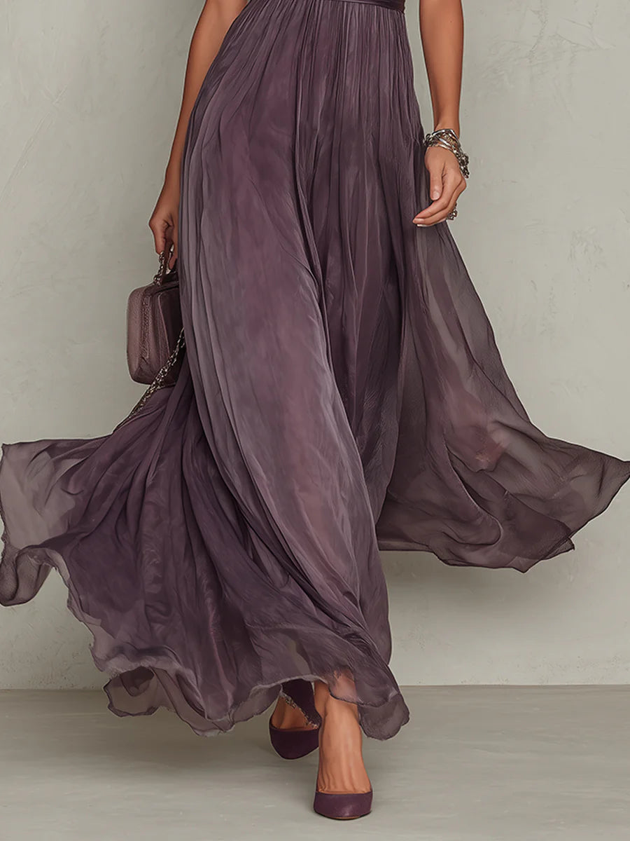 Madison | Elegant Purple Maxi Dress for Formal Wedding Guest Style