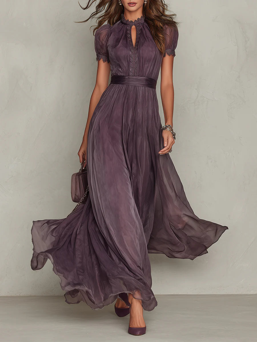 Madison | Elegant Purple Maxi Dress for Formal Wedding Guest Style