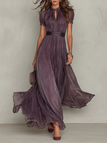 Madison | Elegant Purple Maxi Dress for Formal Wedding Guest Style