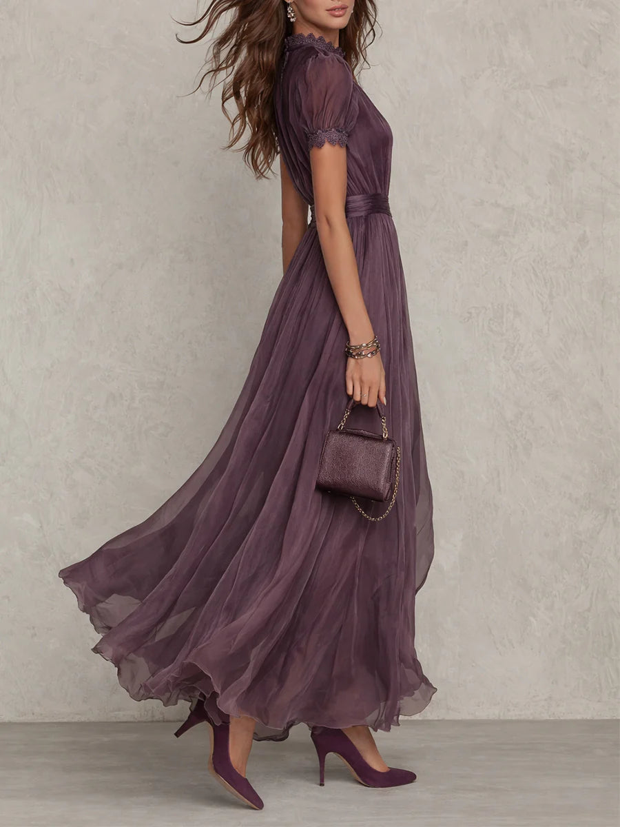 Madison | Elegant Purple Maxi Dress for Formal Wedding Guest Style