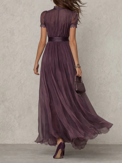 Madison | Elegant Purple Maxi Dress for Formal Wedding Guest Style