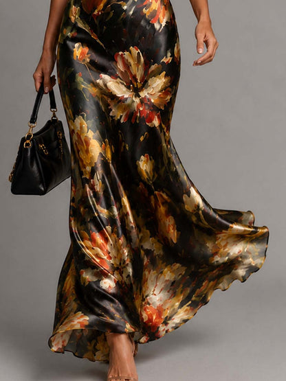 Effortless Floral Maxi Dress for Women with V-Neck Tiered Skirt Casual Summer Style