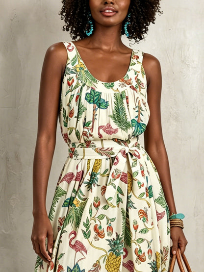 Effortless Floral Maxi Dress for Women with V-Neck Tiered Skirt Casual Summer Style