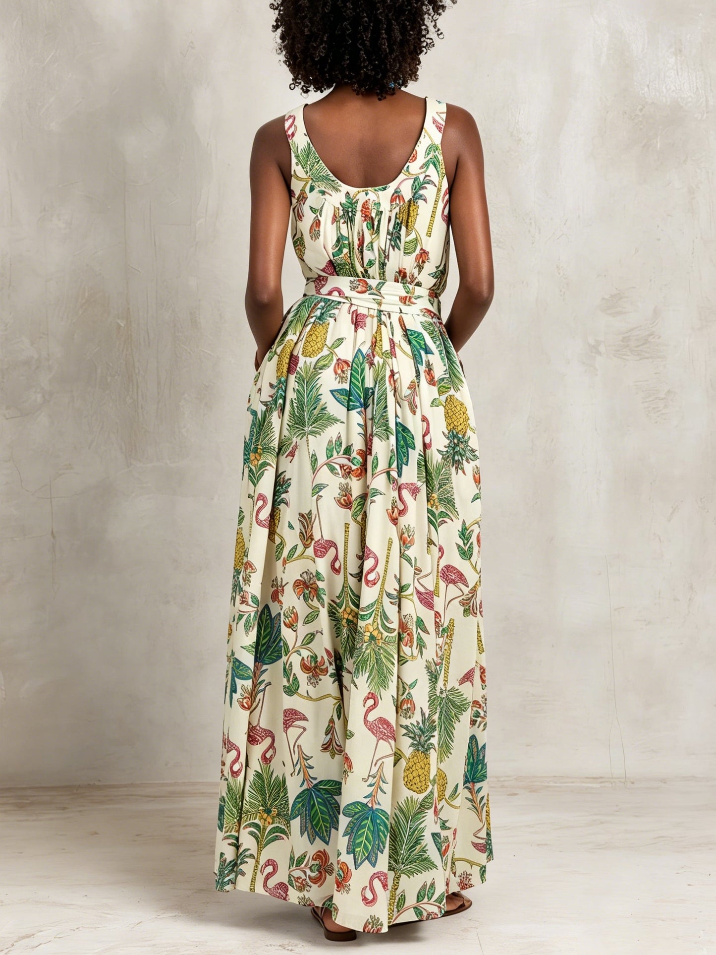 Effortless Floral Maxi Dress for Women with V-Neck Tiered Skirt Casual Summer Style
