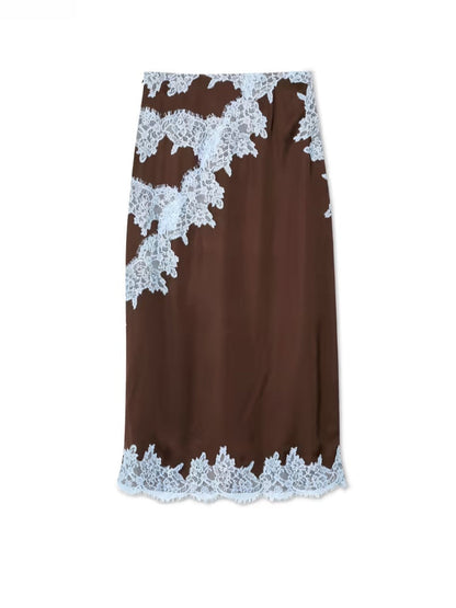 Elegant Brown Maxi Dress for Women with V Neck Halter Tie Dye Print Side Slit Flowing Style