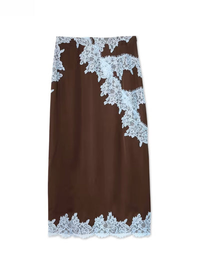Elegant Brown Maxi Dress for Women with V Neck Halter Tie Dye Print Side Slit Flowing Style