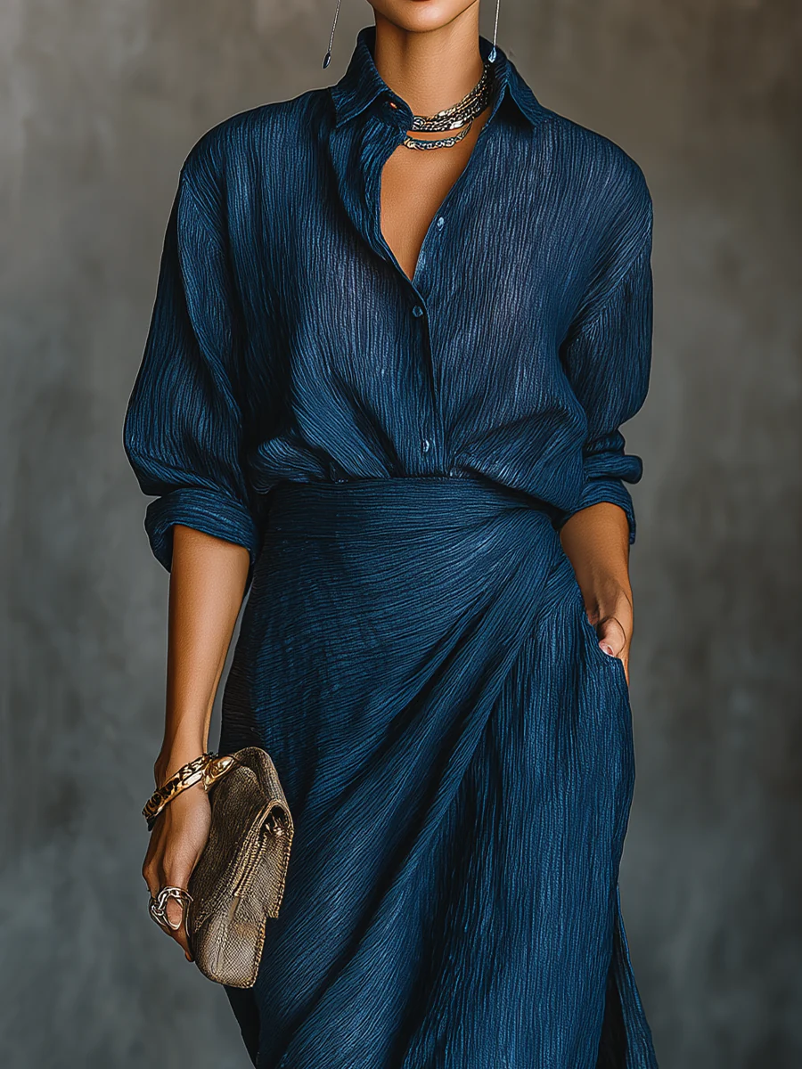 Elegant Draped Maxi Two Piece Set for Formal Wedding Guest Style