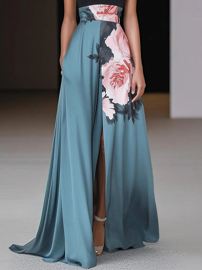 Aria | Women Floral Crew Neck Sleeveless Maxi Dress