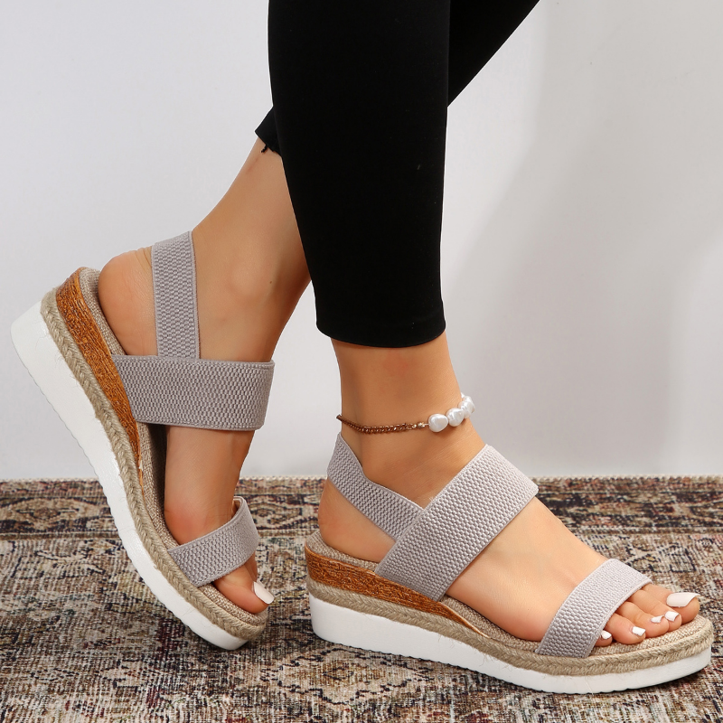 Comfortable Orthopedic Sandals for Women with Chunky Chain Strap Espadrille Platform Style