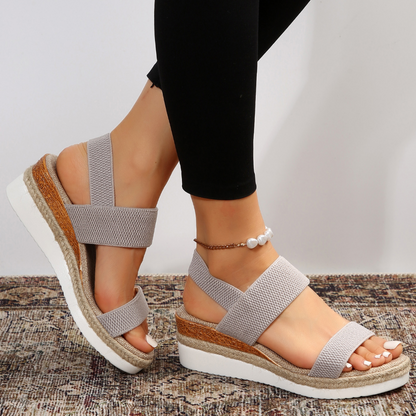 Comfortable Orthopedic Sandals for Women with Chunky Chain Strap Espadrille Platform Style