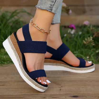 Comfortable Orthopedic Sandals for Women with Chunky Chain Strap Espadrille Platform Style