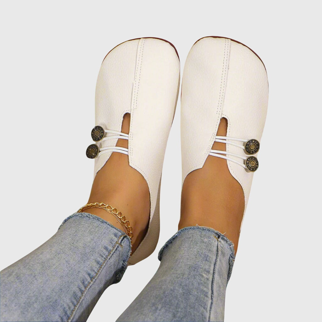 Comfortable Flat Shoes for Women with Soft Suede Toggle Lace Slip On Barefoot Style