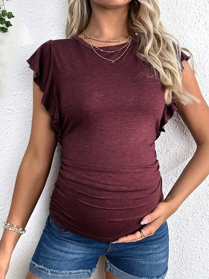 Nadia | Stylish Maternity Top for Women with Ruffle Sleeve Detail