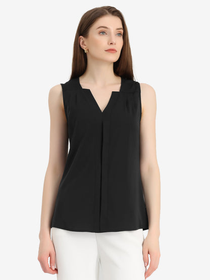 Effortless Blouses for Women with V Neck Sleeveless Relaxed Flowing Tank Top Style