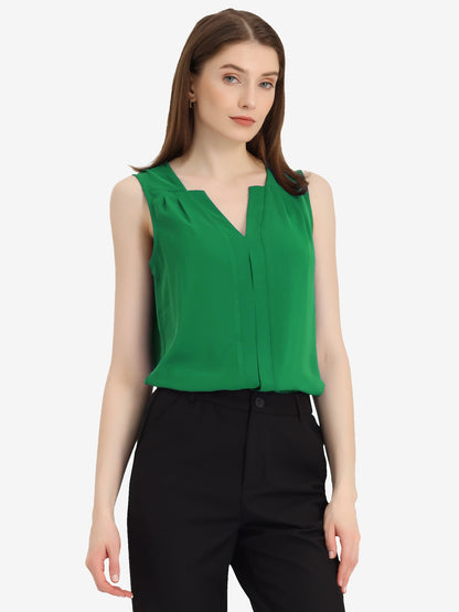 Effortless Blouses for Women with V Neck Sleeveless Relaxed Flowing Tank Top Style