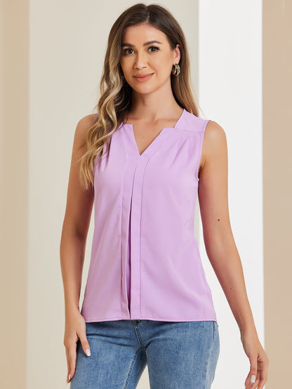 Effortless Blouses for Women with V Neck Sleeveless Relaxed Flowing Tank Top Style