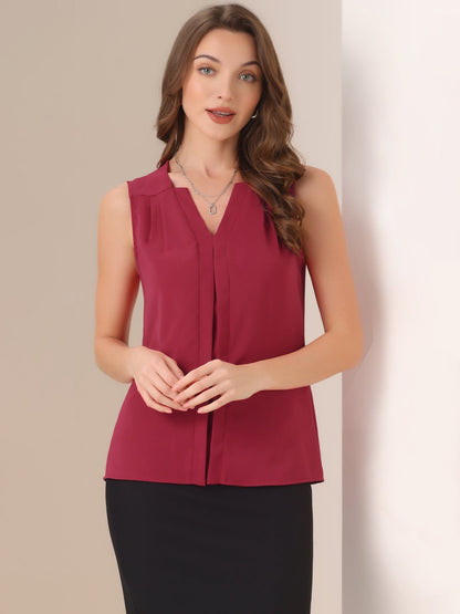 Effortless Blouses for Women with V Neck Sleeveless Relaxed Flowing Tank Top Style