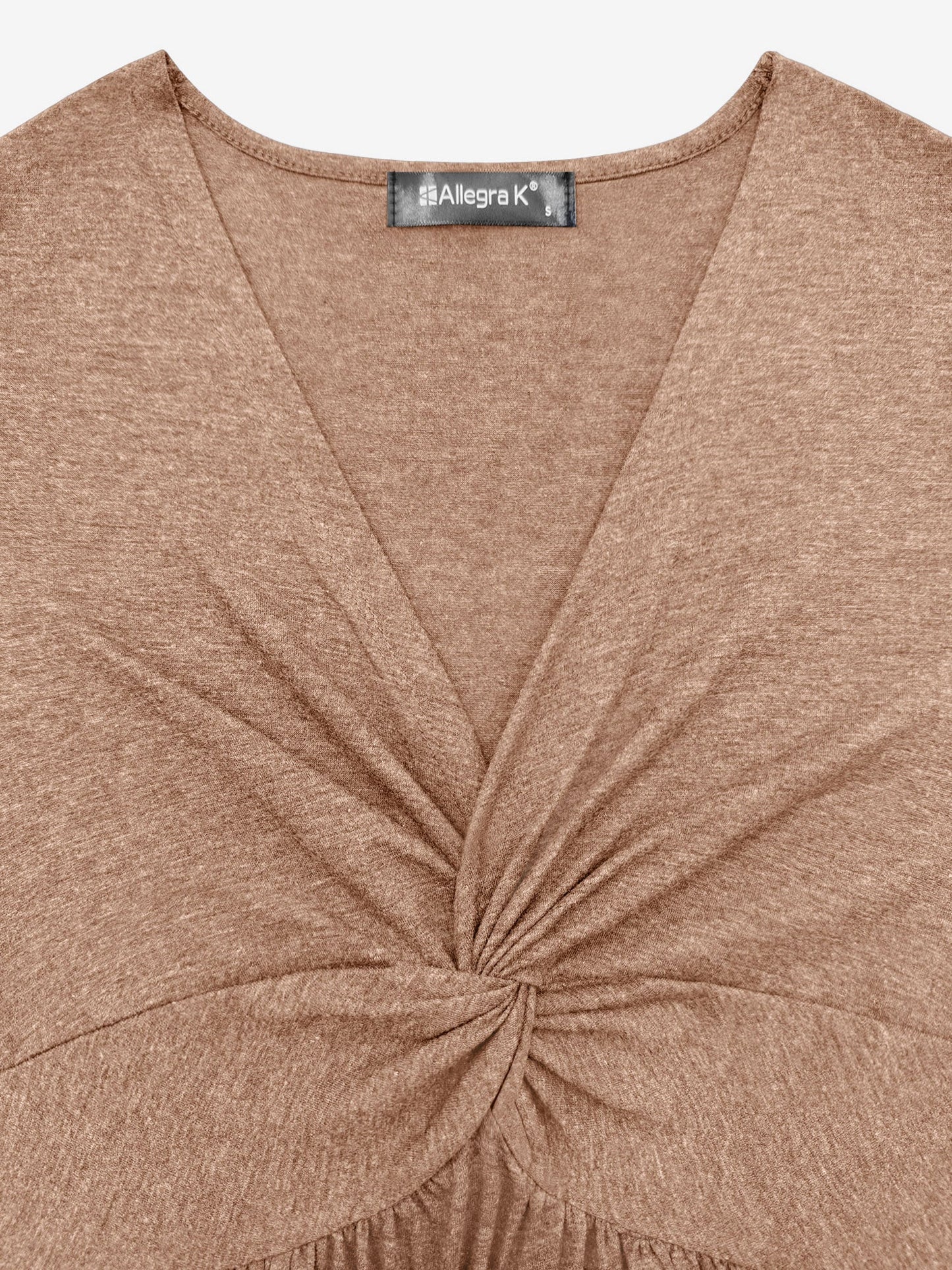 Effortless Mini Dress for Women with V Neck Twist Front Short Sleeve Flowy Style
