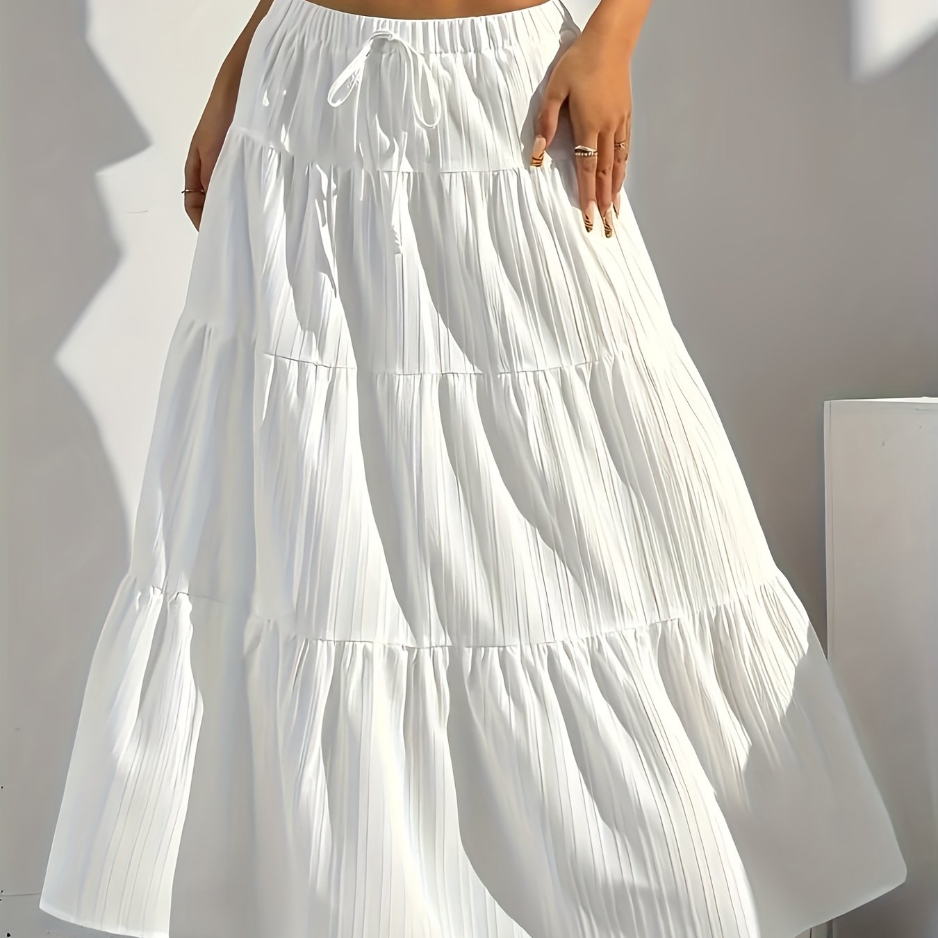 Serena | Stylish Tiered Maxi Skirt for Women with Drawstring Waist