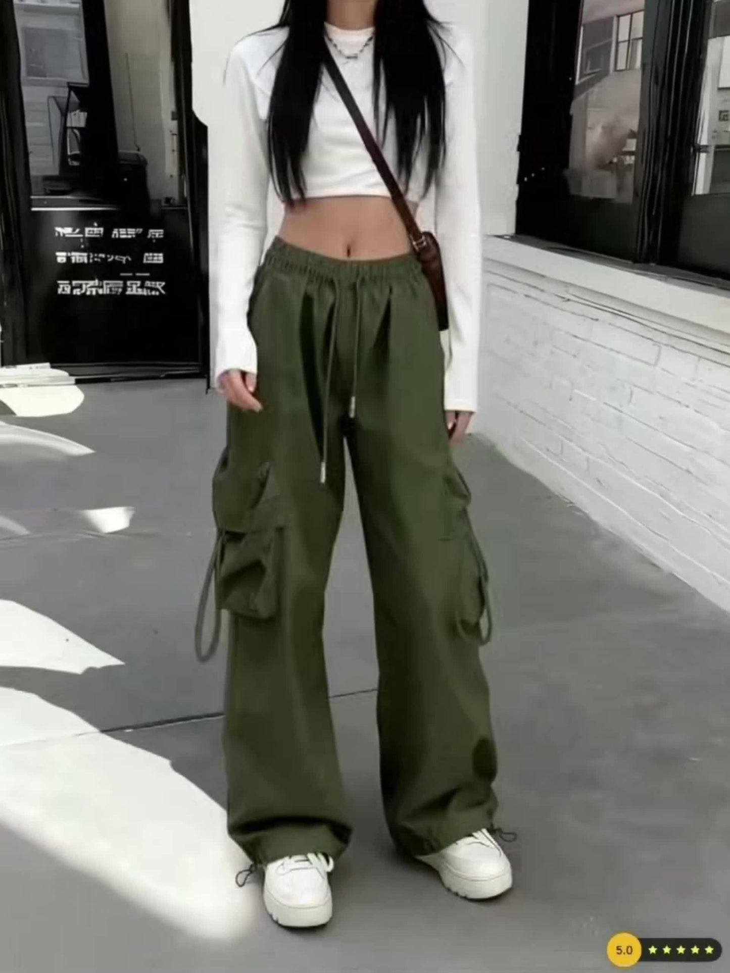 Effortless Cargo Pants for Women with Drawstring Waist Wide Leg Style
