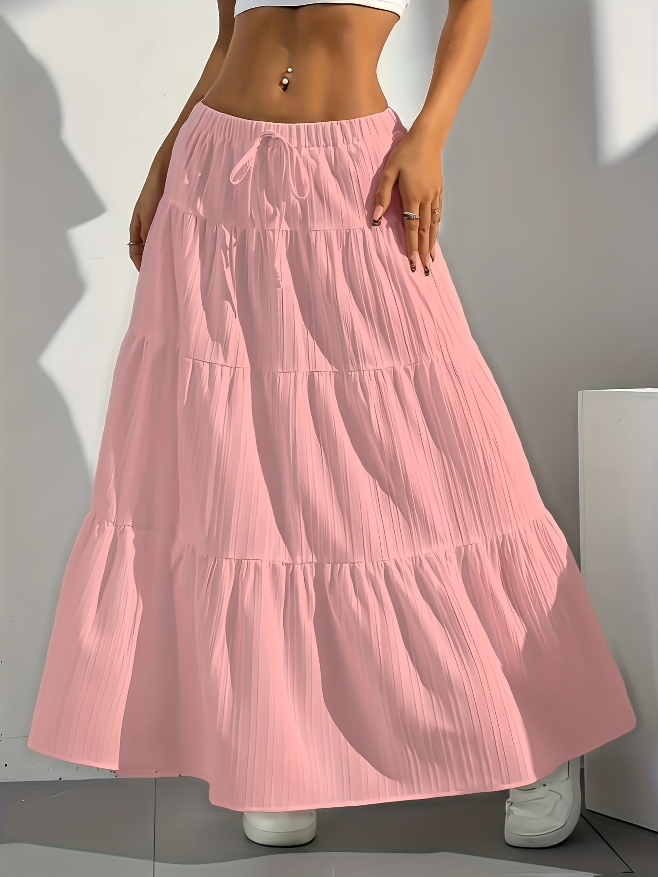 Serena | Stylish Tiered Maxi Skirt for Women with Drawstring Waist