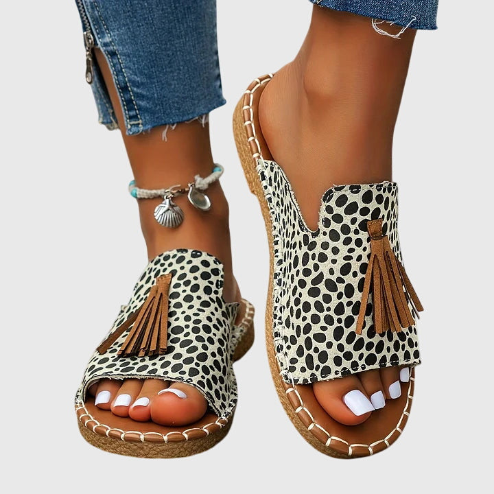 Comfortable Sandals for Women with Tassel Strap Slip On Casual Style