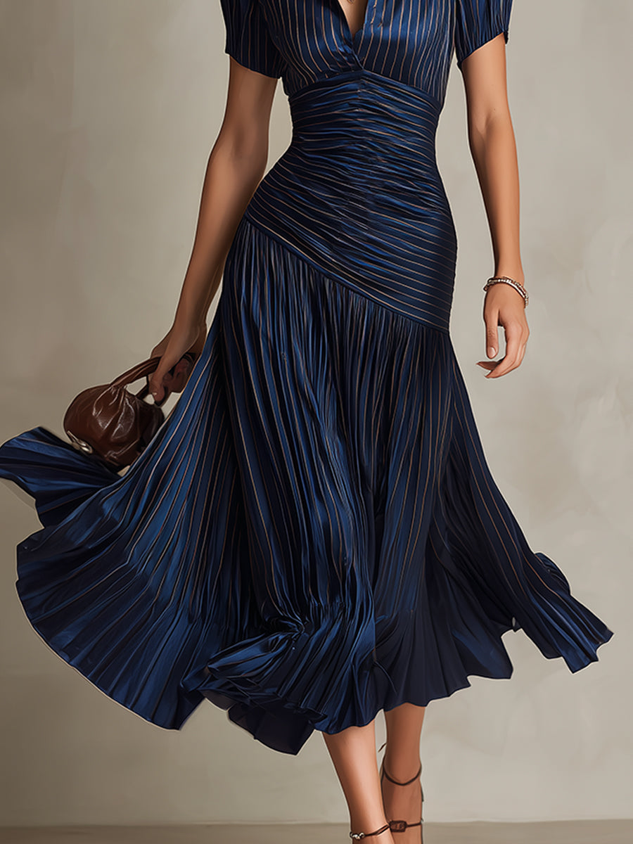 Isabelle | Elegant Semi Formal Dress for Women in Long Pleated Style