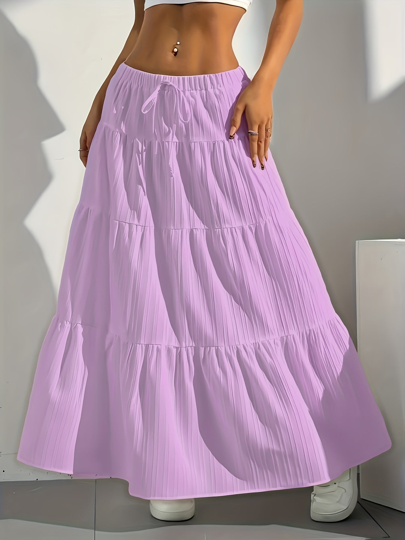 Serena | Stylish Tiered Maxi Skirt for Women with Drawstring Waist