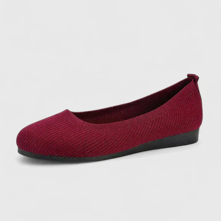 Comfortable Flats for Women with Woven Upper Round Toe Slip On Style