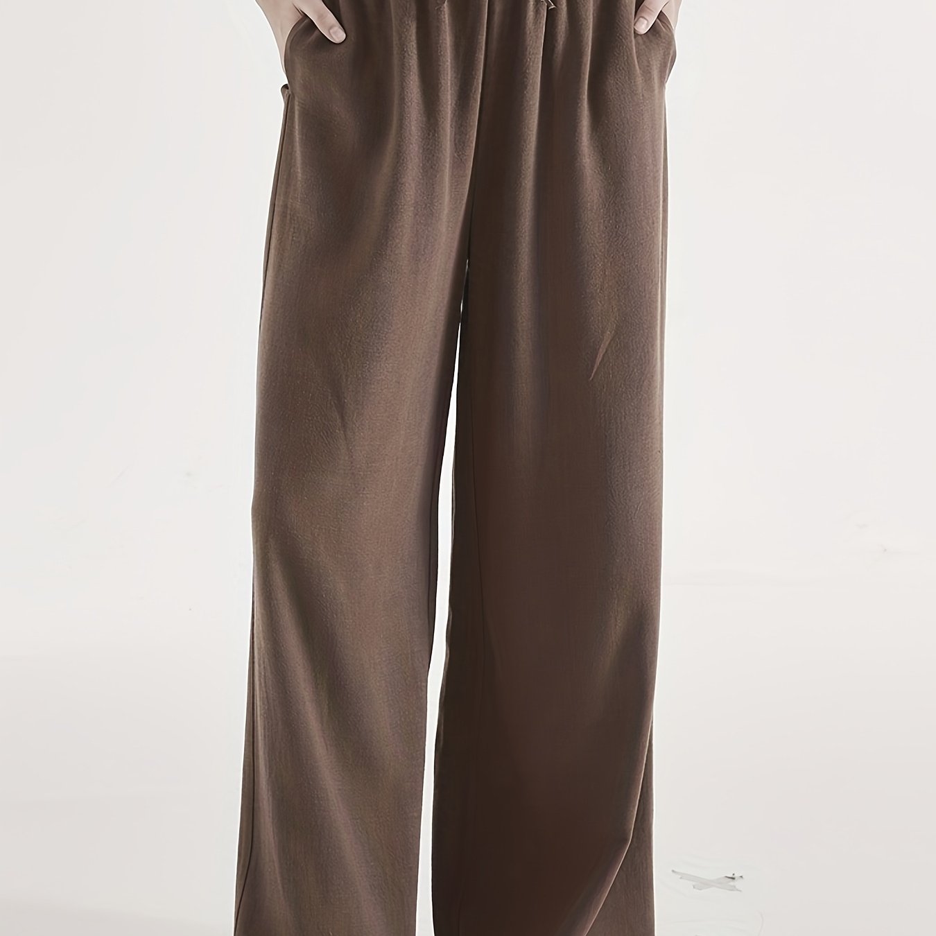Effortless Linen Wide Leg Pants for Women with High Waist Flowing Relaxed Casual Style