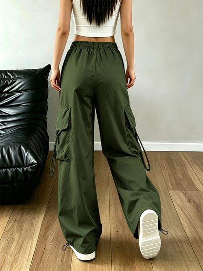 Effortless Cargo Pants for Women with Drawstring Waist Wide Leg Style