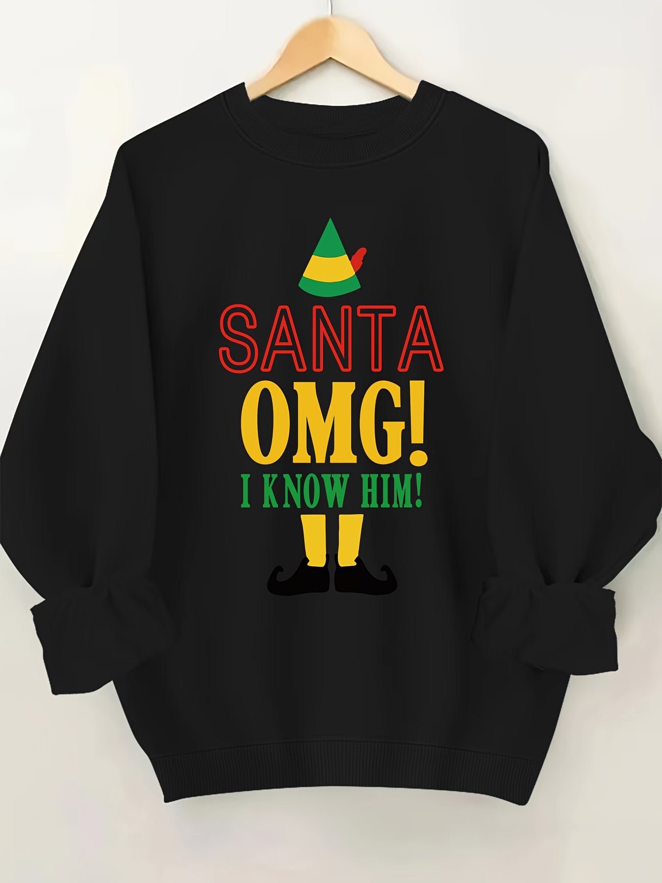 Comfortable Graphic Christmas Tacky Sweater for Women with Crew Neck Long Sleeve Oversized Pullover Style