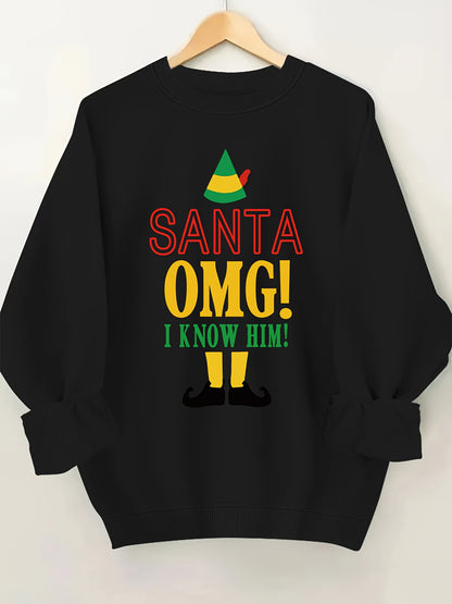 Comfortable Graphic Christmas Tacky Sweater for Women with Crew Neck Long Sleeve Oversized Pullover Style