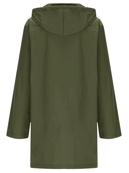 Effortless Trench Coat for Women with Hooded Button Front Longline Pocket Style