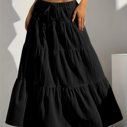 Serena | Stylish Tiered Maxi Skirt for Women with Drawstring Waist