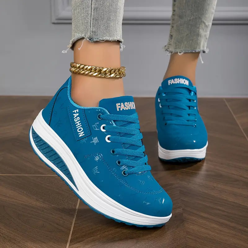 Comfortable Orthopedic Sneakers for Women with Lace Up Breathable Mesh Platform Sole Style