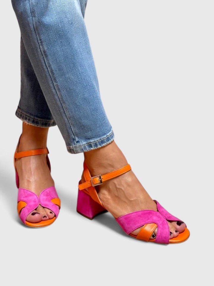Elegant Pink Wedge Sandals for Women with Ankle Strap Block Heel Open Toe Style