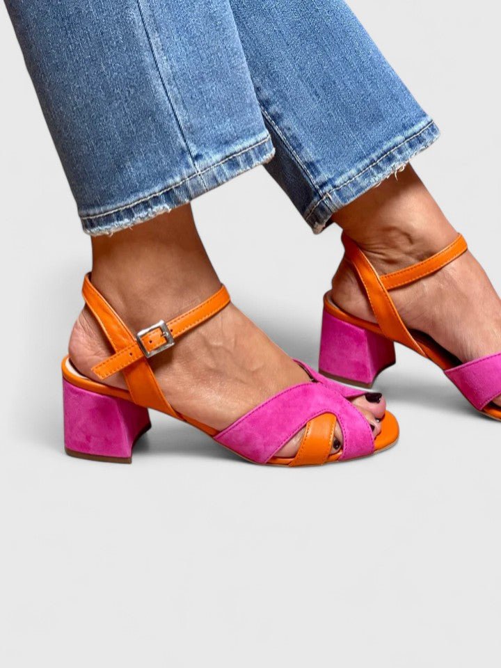 Elegant Pink Wedge Sandals for Women with Ankle Strap Block Heel Open Toe Style