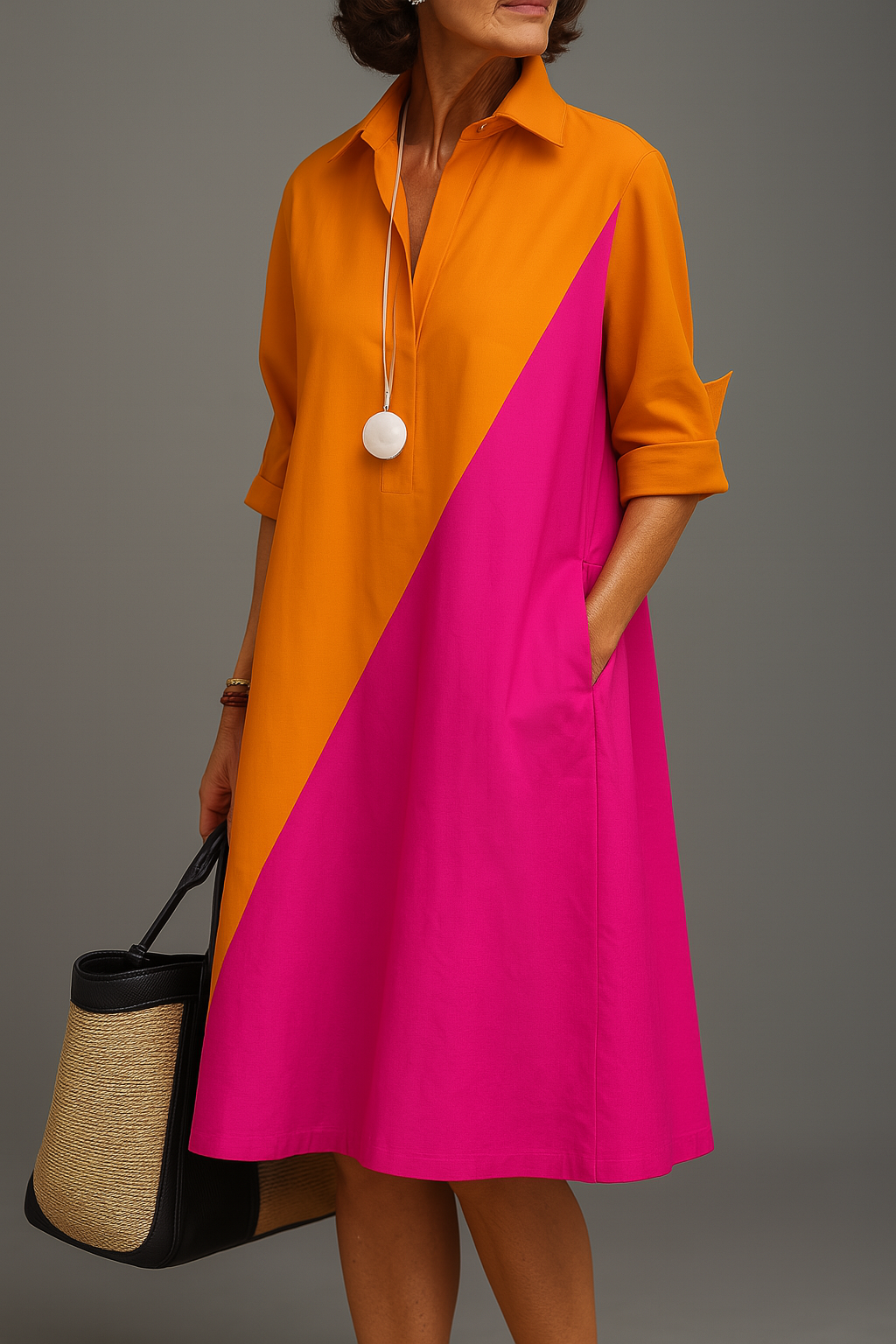 Brooke | Elegant A Line Shirt Dress for Women in Casual Style