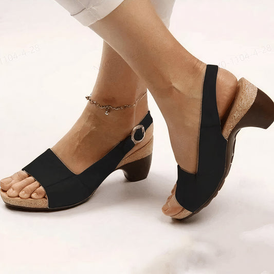 Comfortable Wedge Sandals for Women with Slingback Strap Peep Toe Casual Style