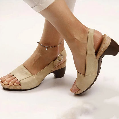 Comfortable Wedge Sandals for Women with Slingback Strap Peep Toe Casual Style