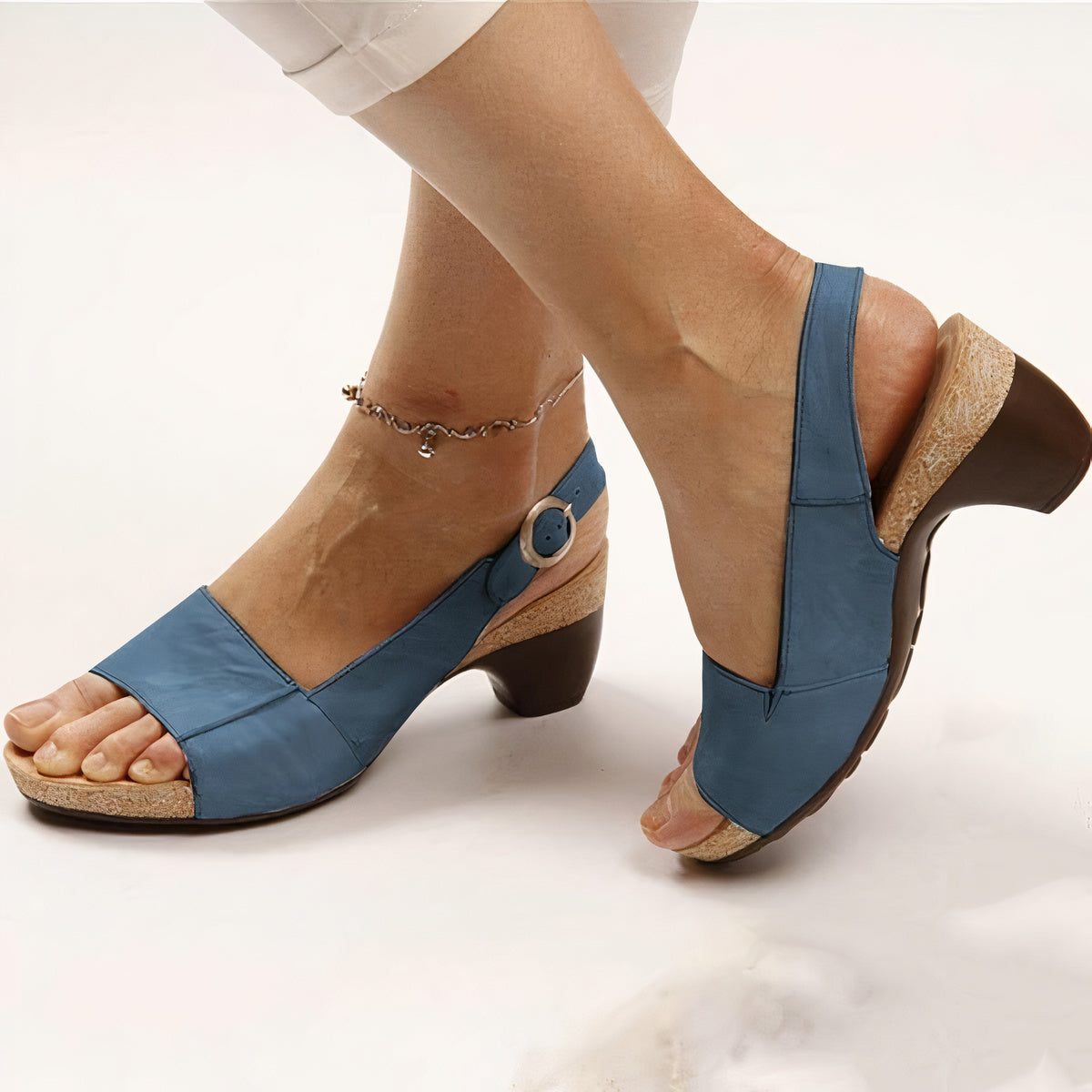 Comfortable Wedge Sandals for Women with Slingback Strap Peep Toe Casual Style