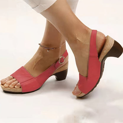 Comfortable Wedge Sandals for Women with Slingback Strap Peep Toe Casual Style