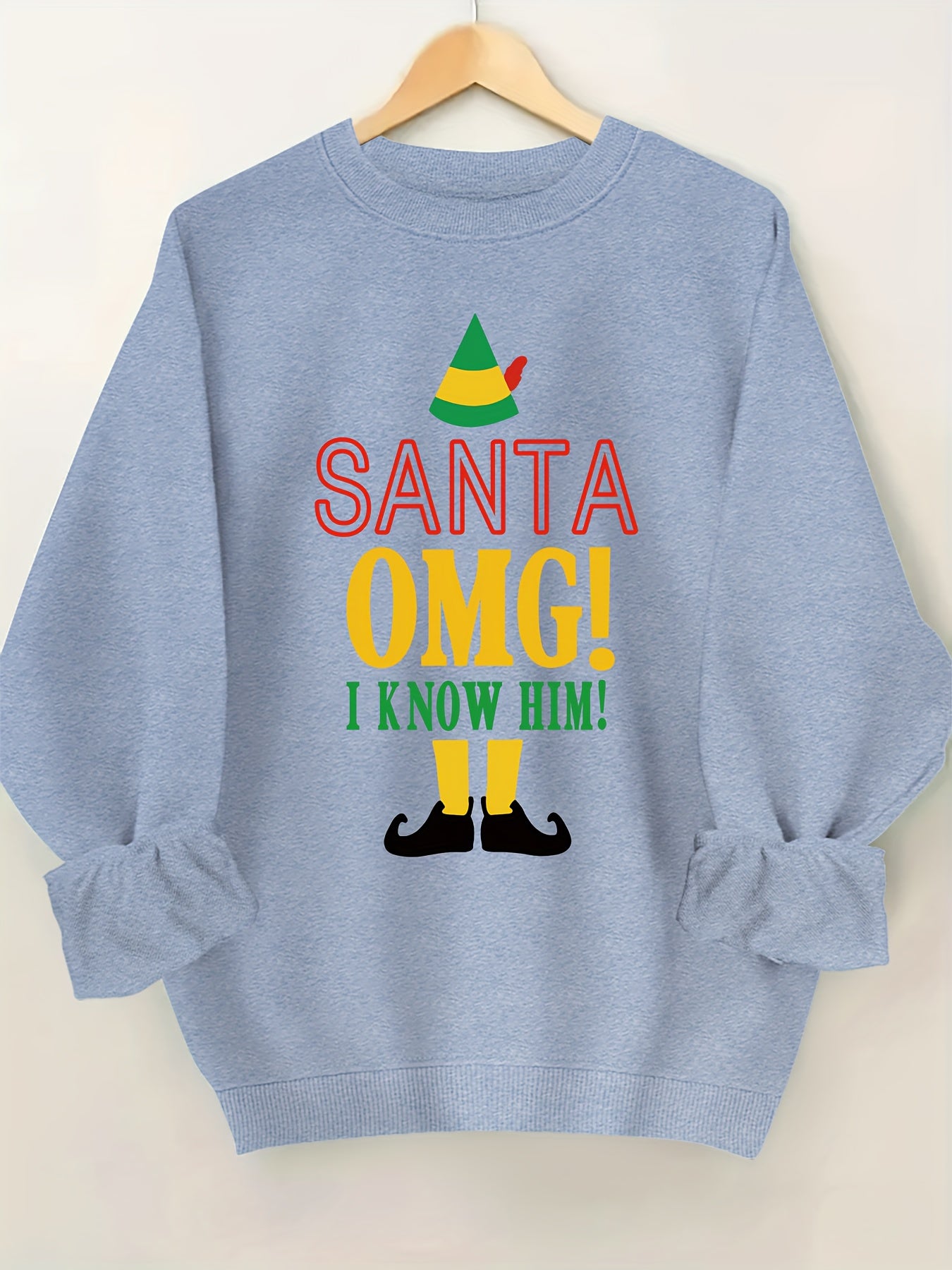 Comfortable Graphic Christmas Tacky Sweater for Women with Crew Neck Long Sleeve Oversized Pullover Style