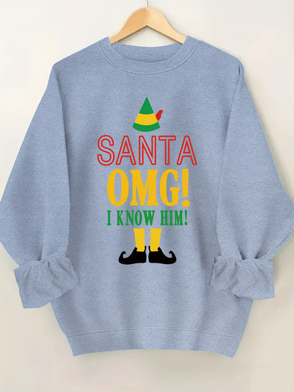 Comfortable Graphic Christmas Tacky Sweater for Women with Crew Neck Long Sleeve Oversized Pullover Style