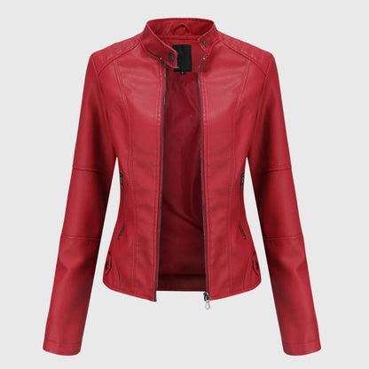 Effortless Leather Jacket for Women with Button Front Collared Oversized Shacket Style