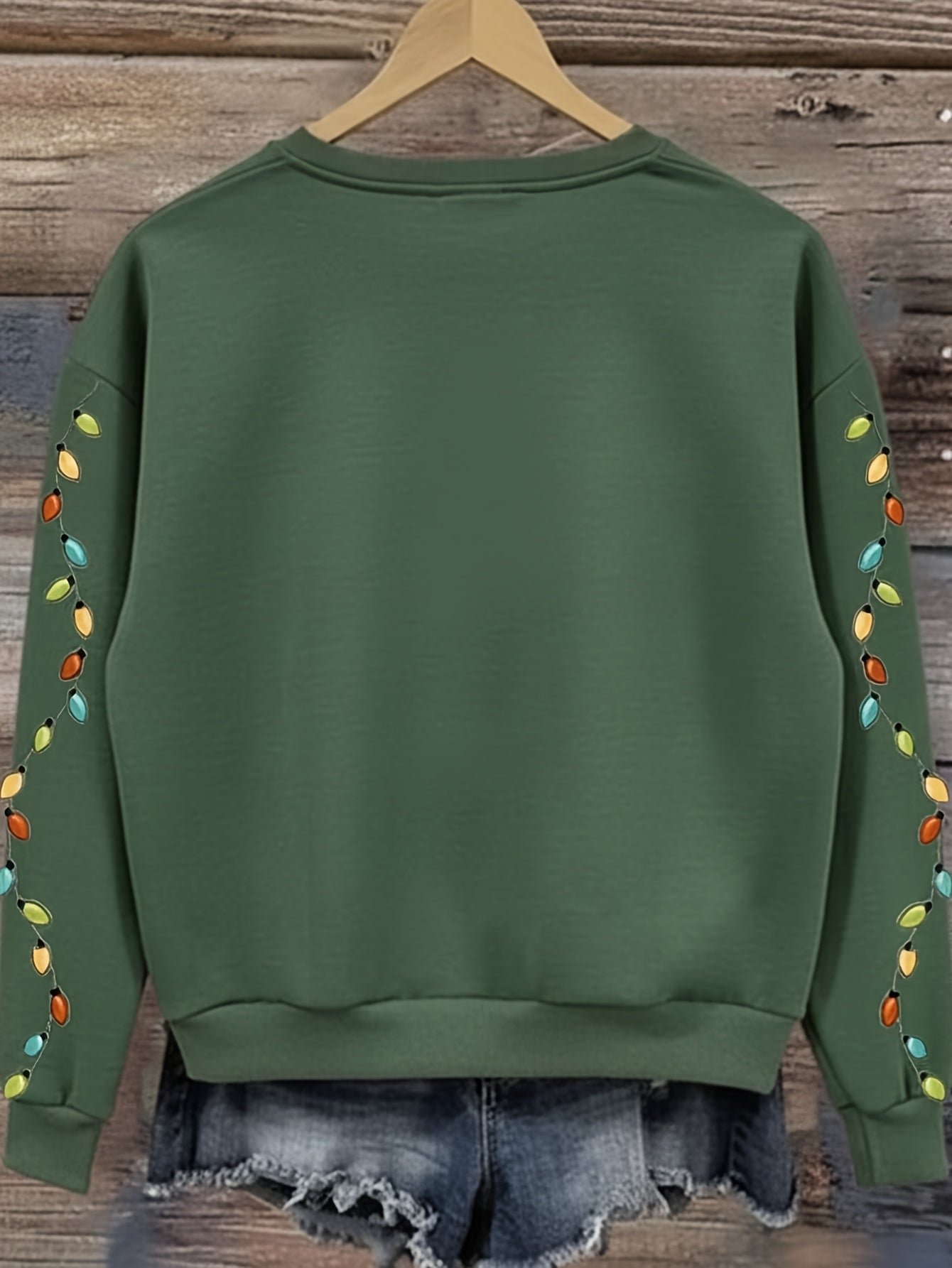 Comfortable Dachshund Santa Christmas Tacky Sweater for Women with Crew Neck Long Sleeve Relaxed Oversized Knit Style