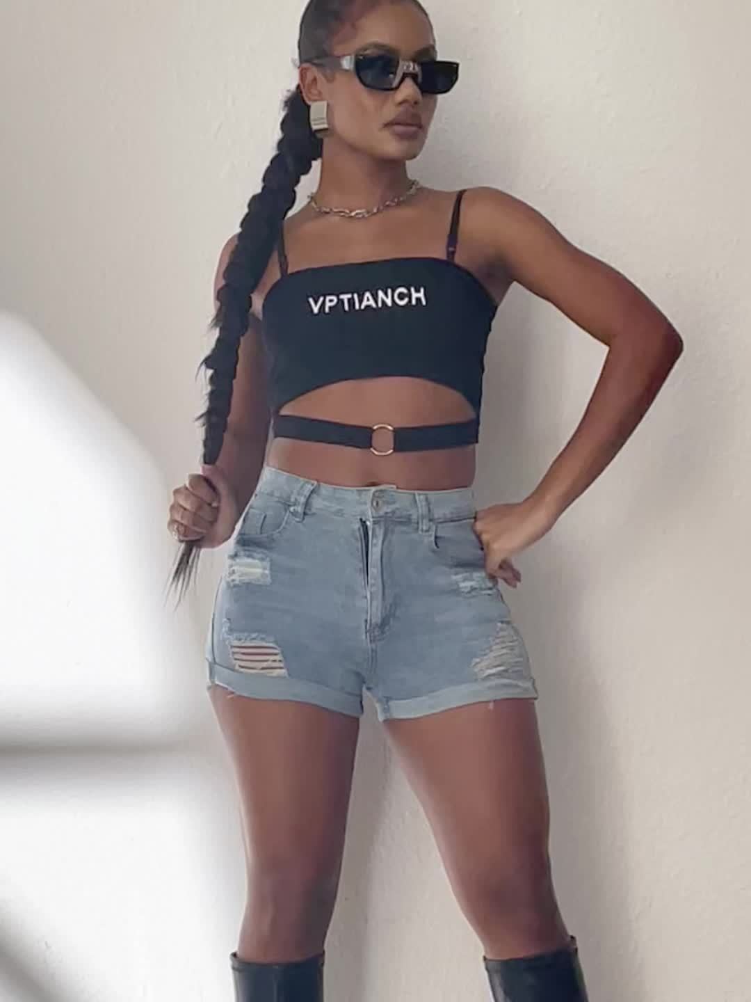 Stylish Ripped Denim Shorts for Women with High Waist Distressed Cuffed Hem Casual Street Style